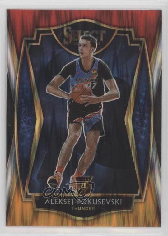 2020-21 Select Premier Level Red White Orange Flash Prizm Aleksej Pokusevski d0b