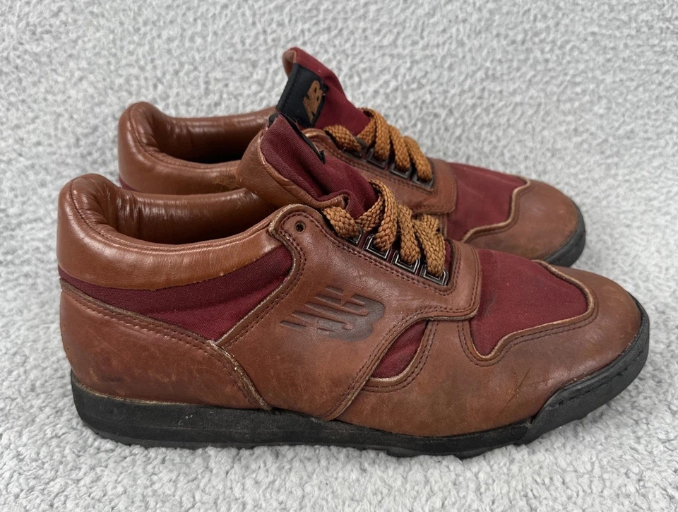 Zapatos De Colección New Balance EE. UU. Boston Mass 02134 Hechos en EE. UU. Cuero Marrón Rainier 10 Foto 2 de 4