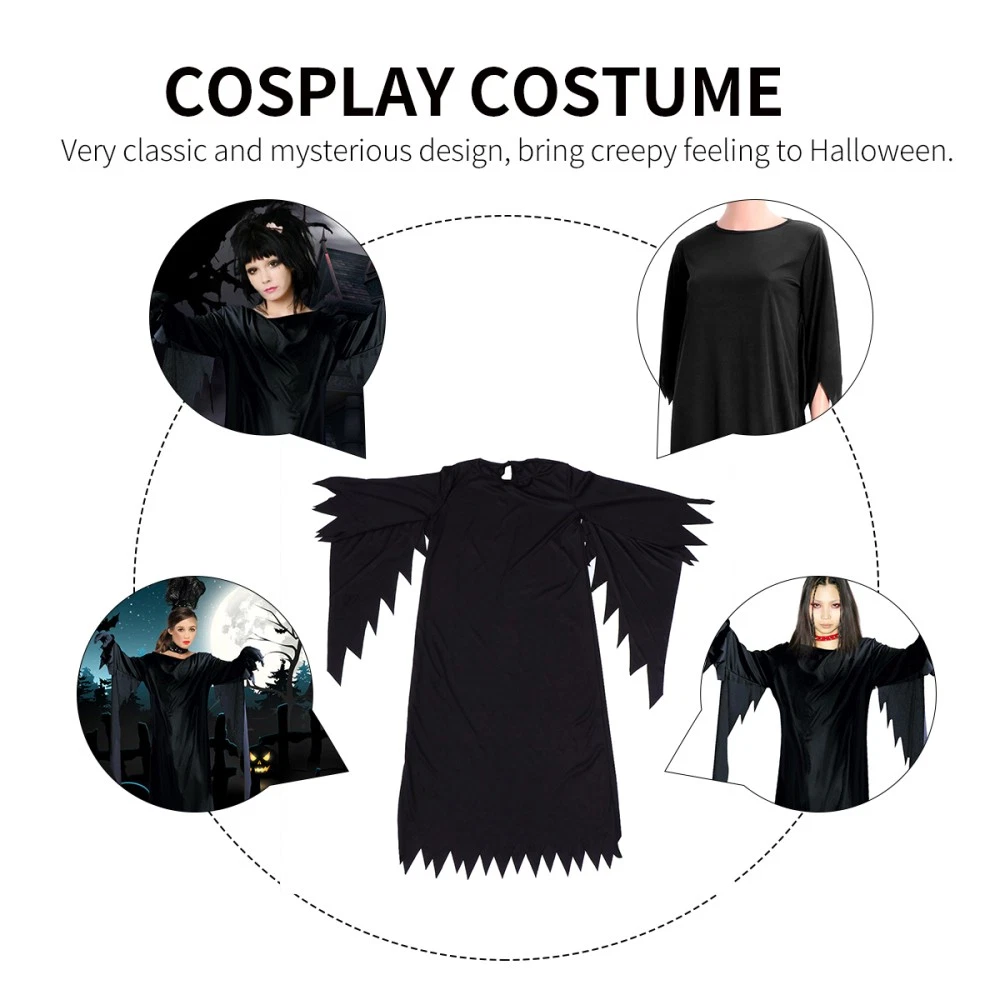 VETEMENTS 1PZ Halloween Vestito Fantasia Terrore Abito Morte per Maschera Cosplay