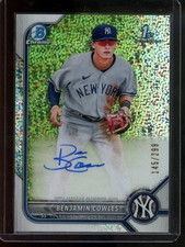 2022 Bowman Chrome 1st Benjamin Cowles Speckle Refractor Auto /299 #CPA-BC