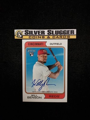 2023 Will Benson Topps Heritage Real One On Card Auto #ROA-WBN RC Rookie Reds