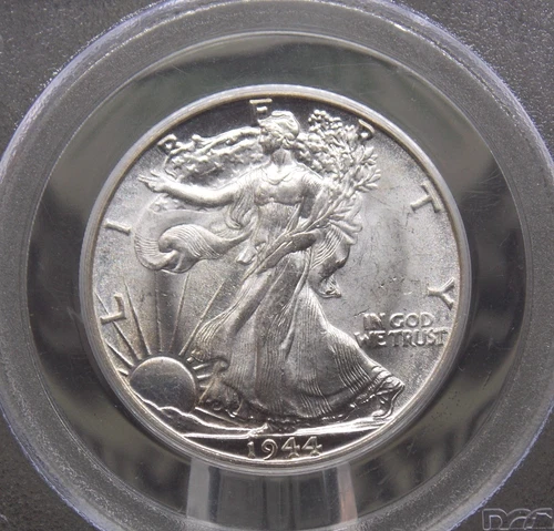 1944 "D" Walking Liberty Half Dollar 50c PCGS MS64 #613 OGH Old Green ECC&C, Inc