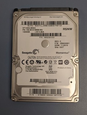 Seagate ST1000LM024 HN-M101MBB/M2 Hard Drive 1TB 2.5'' SATA