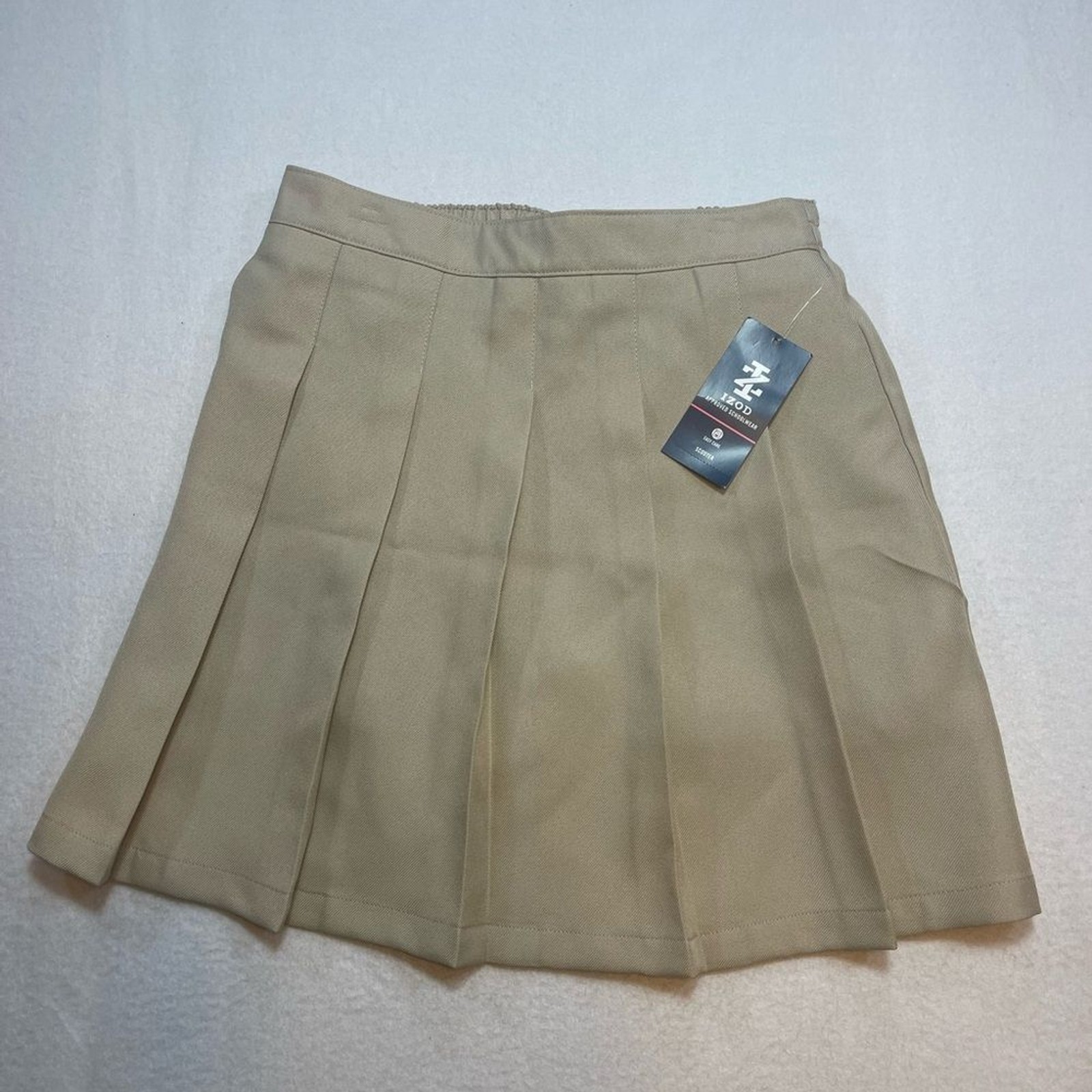 NWT IZOD Skort Little & Big Kid Girls Stretch Fabric Scooter Skirt Size 14 Tan