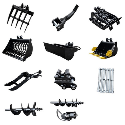 #ad 11 in 1 Mini Excavator Attachment Set: From Rakes to Buckets amp; Quick Coupler $1918.00