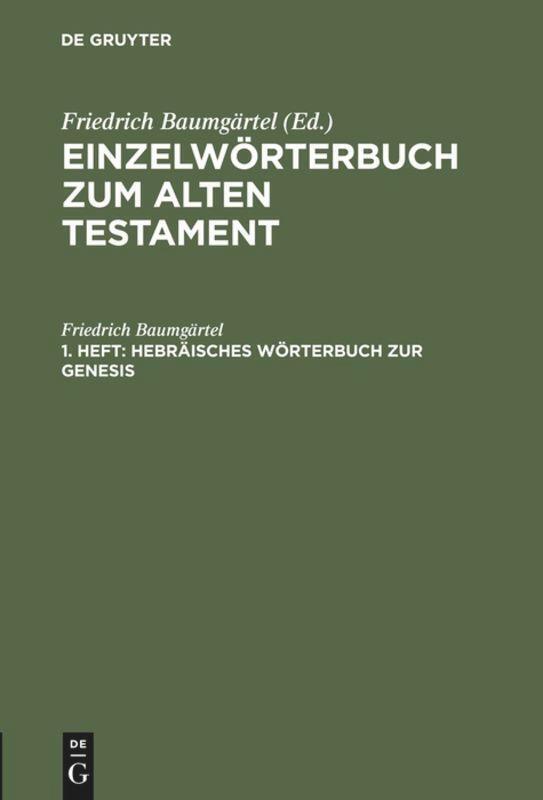 Thumbnail - Friedrich Baumgärtel | Hebräisches Wörterbuch Zur Genesis | Buch |