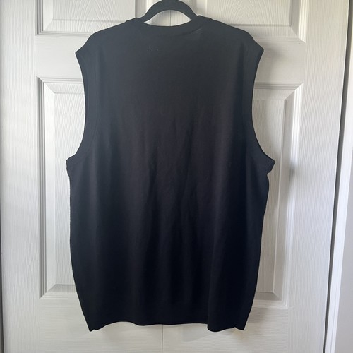 Turnberry 100% Extra Fine Merino Wool Sweater Vest Golf Black Men's XLT - Picture 4 of 4