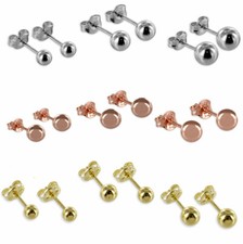 Kugel Ohrstecker Paar ECHT Silber 925 Rose Gold Ohrringe 1A Ohrschmuck Stecker
