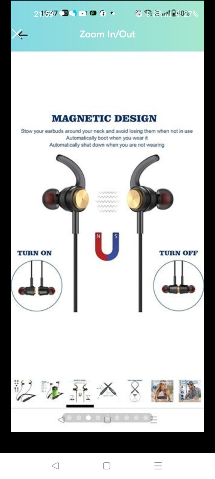 Baseman Bluetooth Headphones with Microphone Wireless Sport Magnetic...