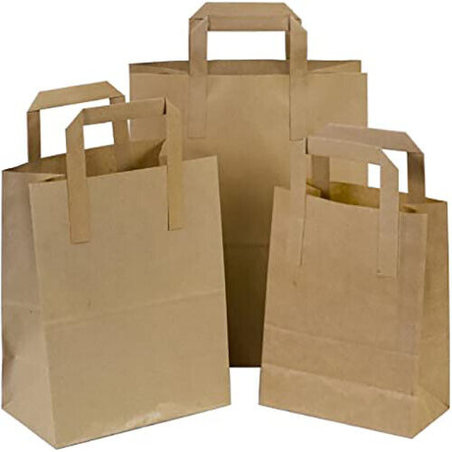 Brown Kraft Paper Carrier Bags - Picture 1 of 1