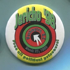 1998 Jerico March on Wash. DC  Freedom For Political Prisoners Protest Cause Pin