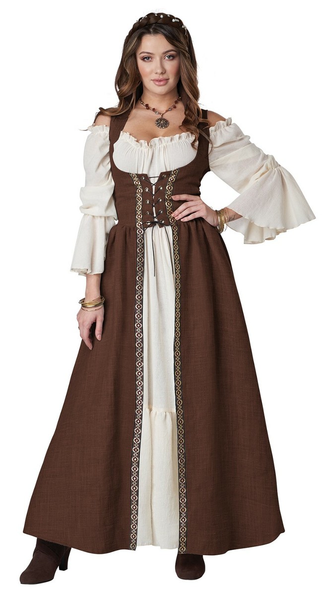 brown dress costumes Medieval Overdress Adult Costume (Brown) guest-green Ted Baker Jillia Asymmetric Make a choice:Size 6 chest/waist 19