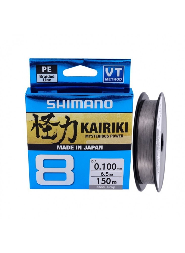 Shimano Kairiki X8 150m Steel Grey Braided Line 8-Strand Smooth