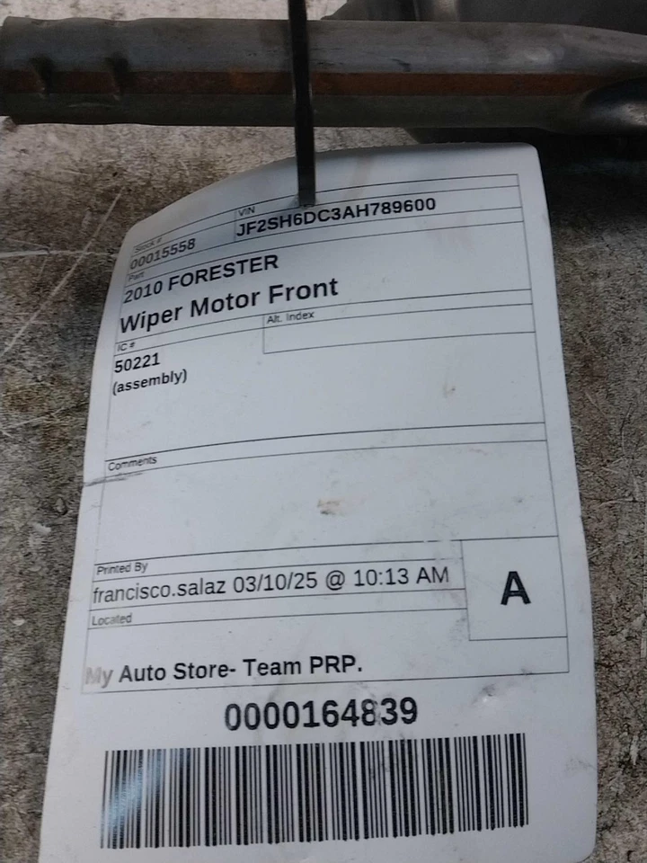 2010 Subaru Forester Wiper Motor OEM 86510SC010 199K Miles Grey - Image 2 of 4