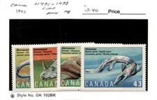 Canada, Postage Stamp, #1495-1498 Mint NH, 1993 Dinosaurs (AC)