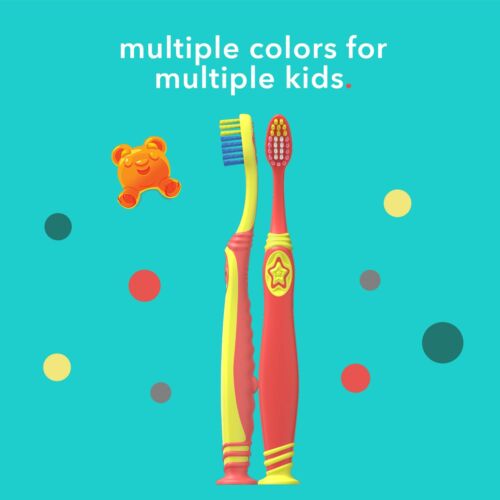 Hum Kids Toothbrushes 2 Pack Extra Soft Bristles Tongue Cleaner Suction Cup - Picture 5 of 6
