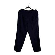 Evan Picone Women  s Vintage Size 14 Trousers 100 Wool Navy High Dress Pants