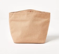 Figmint Terracotta Orange Cotton Shell Insulated Liner Zippered Lunch Tote Bag