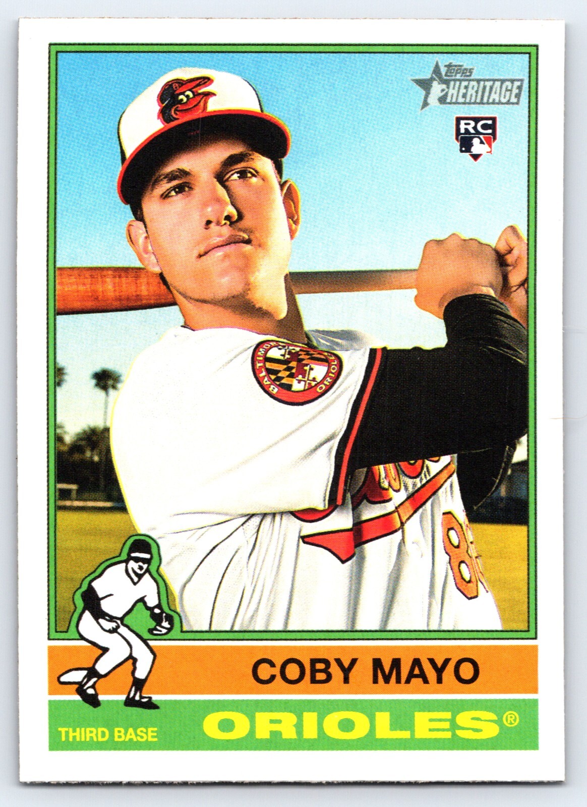 2025 Topps Heritage #340 Coby Mayo Baltimore Orioles RC