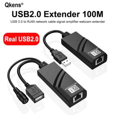 USB 2.0 Cat6 Ethernet Cable Extender 100M Fr Mouse Keyboard Webcam Camera U Disk