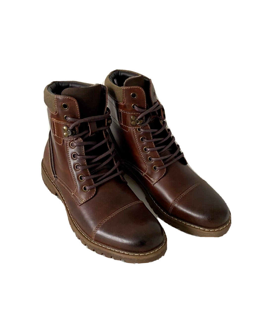 GAP Mens Brown Combat Boots Size 8 Lace Up New-image