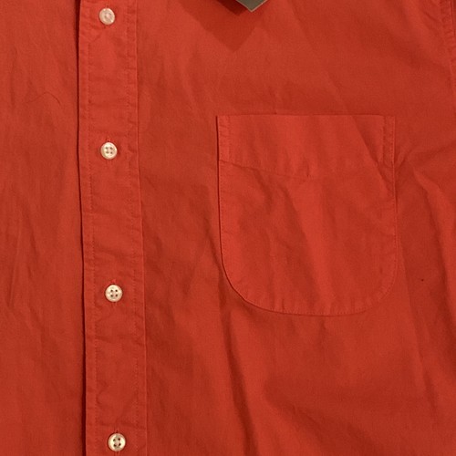 J Crew Men’s Shirt XL Relaxed Fit Orange Broken In Oxford Short Sleeve NWT - Picture 4 of 7