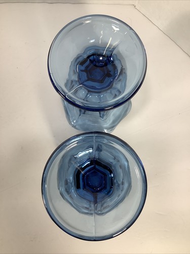 Set of 2~ Libbey Glass 6” Ice Cream Sundae Dishes~Light Blue - Picture 9 of 12