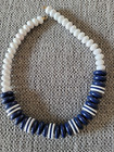 Beautiful Vintage Beaded Necklace Navy Blue & White Beads Nautical Boat Look!! — photo 8