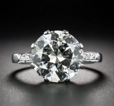 5Ct White Round Cut CZ Antique Style Engagement Wedding 925 Sterling Silver Ring