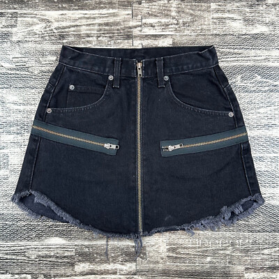 Lf Jean Skirt LF Carmar Denim Beatrice Black Zippered Mini Size 27