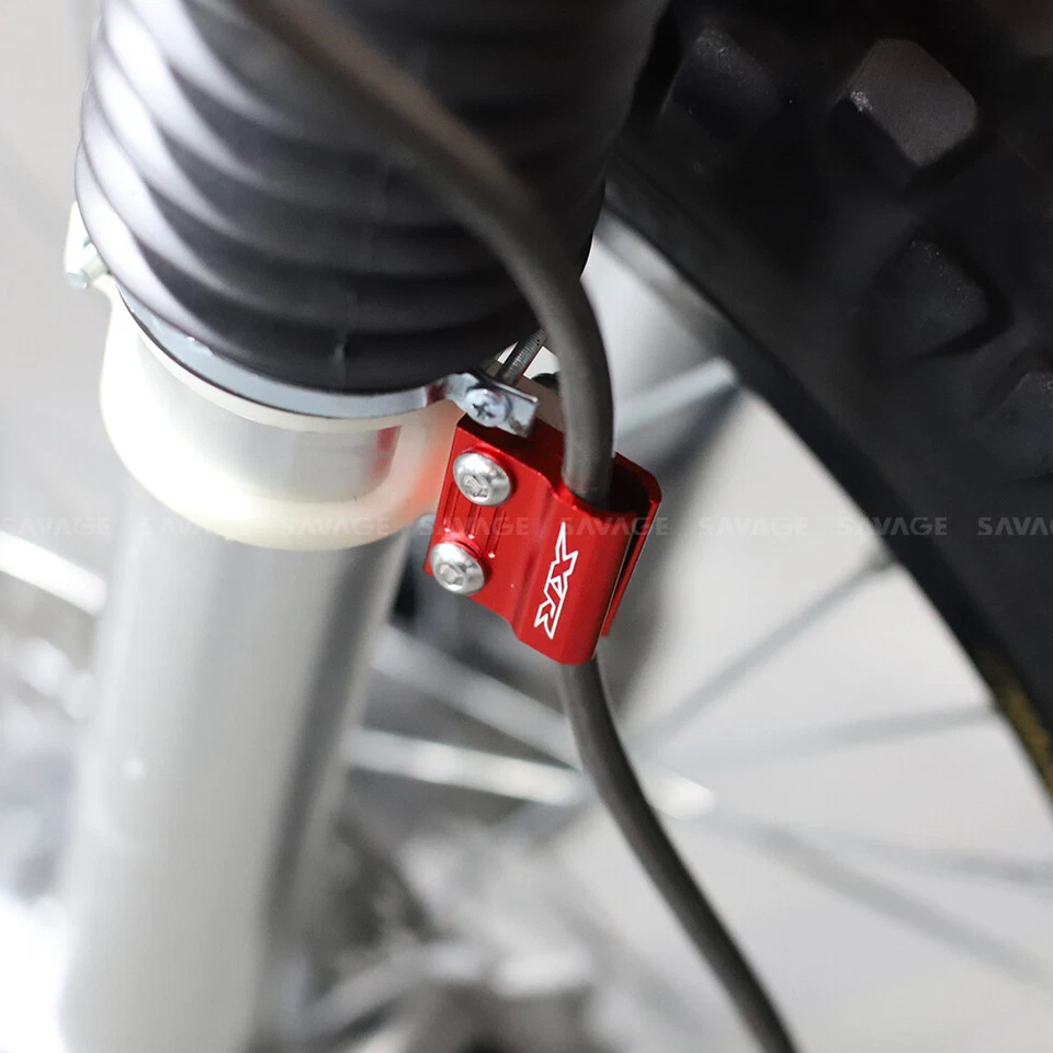 For HONDA XR250R XR250L XR 400 600 650 R A set Brake Hose Line Guide Clamps Red - Image 3 of 4