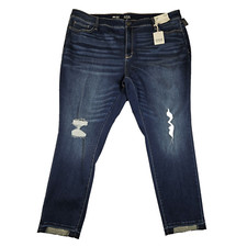 Image of ANA Jeans 24W High Rise Distressed Raw Hem Skinny Jeggings Stretch Casual Boho