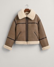 Gant Leather Shearling Jacket New S