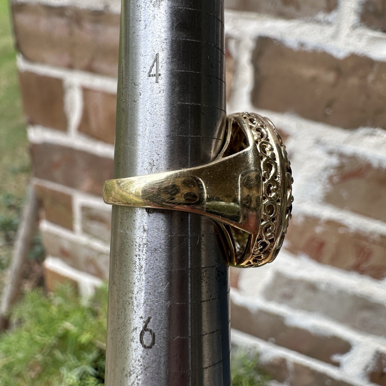 Ross Simons Accent Ring Ruby Cabochon Garnet Size… - image 8