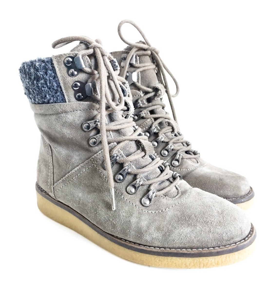 Urban Outfitters Gray Faux Fur Sherpa Lined Suede Winter Boots