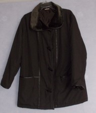 Ladies Size Med Dk brown  faux leather trim & faux fur collar  Jacket/Coat