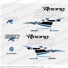 Fits Mercury 350hp Verado Racing Decals - Black / Blue (Matte)