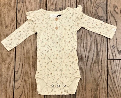 Lil  Atelier Body mit langem Arm Baumwolle/Tencel Gr.56-86 Rüsche am Armansatz