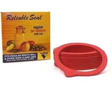 RELIABLE SEAL Canning Jar Rubber Sealing Rings Regular Mouth W/Tab 2 Boxes 