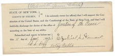 1912 Oath of Office, Steuben County, NY, Justice of the Peace, Ezekiel L Stewart