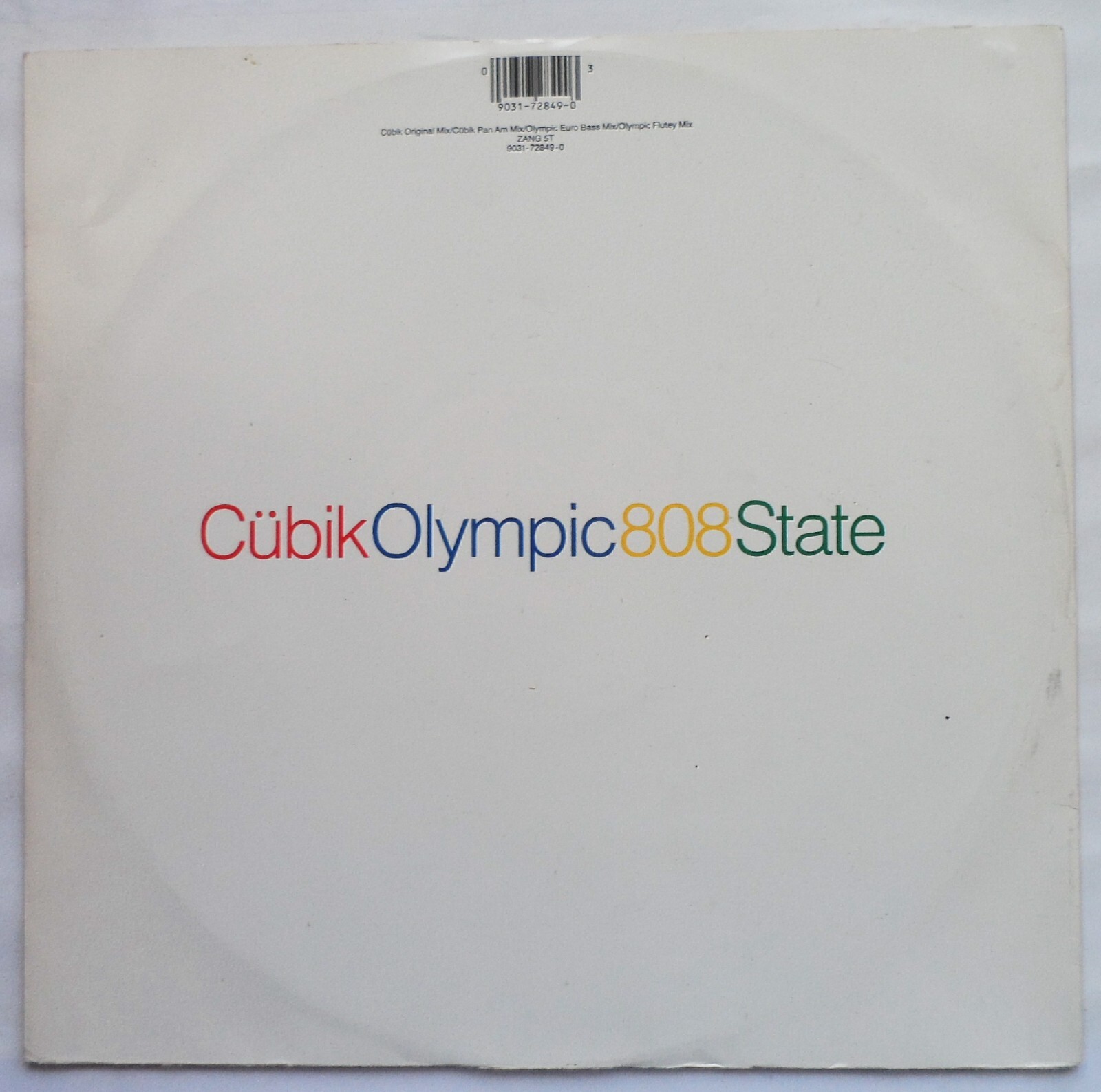 808 STATE - CUBIK / OLYMPIC 12"" VINYL 1990 ZTT ZANG5T *VG+/G*