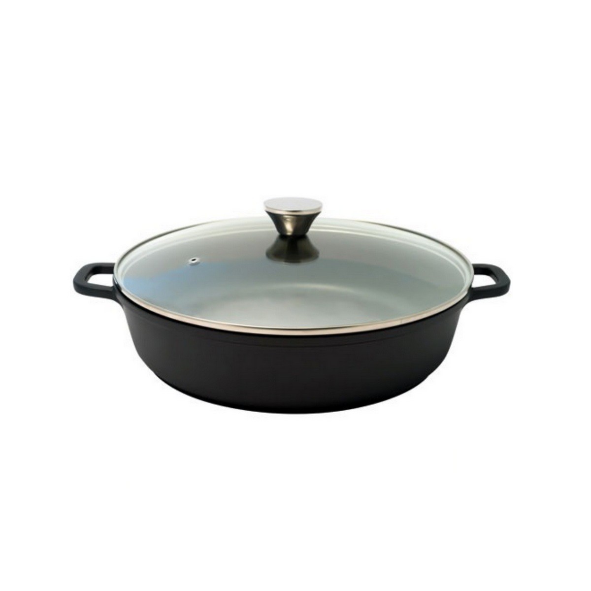 Cocotte en fonte Baumalu 36cm noir 6.5l 384941 faitout induction grand volume