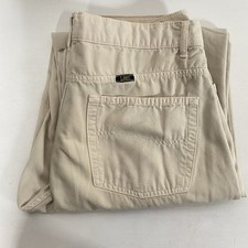 Lee Mr Mens Vintage Ivory Khaki Detroit Pants Size 32 Good Worn JH105