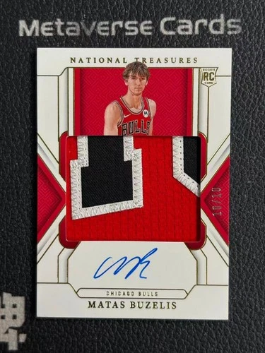 2024-25 National Treasures Rookie Patch Auto Gold Matas Buzelis 10/10 True RPA