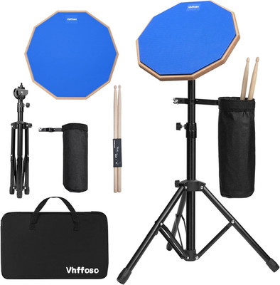 12 Inch Practice Drum Pad with Stand and Sticks, Beginner Snare Drum Pad with Dr
