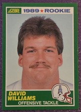 1989 Score #249 David Williams Rookie Football card Houston Oilers!. rookie card picture