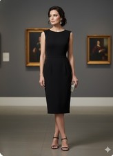 Lauren Ralph Lauren Stretch Sleeveless V-Neck Ruched Sheath Dress Black Size 8