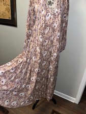 Natalie Martin Fiore Maxi Dress Foral Vintage Look Pretty Pastel Color Size S-M