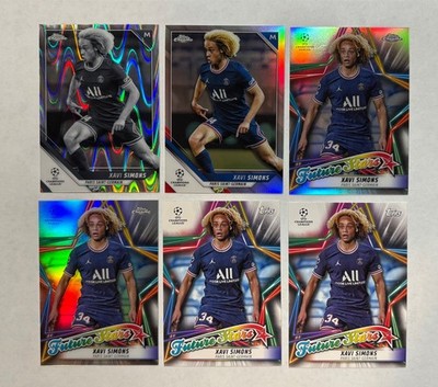 6x Xavi Simons Lot - Raywave Parallel + Refractor Topps Chrome Future Stars PSG