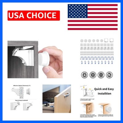Child Safety Magnetic Cabinet Locks20 Locks + 3 Keys, Baby Proof, No Tools Or...